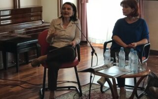 Tiziana Volta e Giovanna Pagani. Capodistra, 25/05/2018, presentazione 2a Marcia Mondiale per la Pace e la Nonviolenza